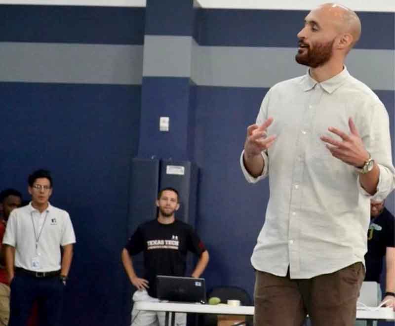 In-person professional development workshop with educators and community members learning trauma-informed classroom strategies and school culture practices.